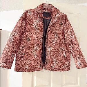 Jou Jou Women's Leopard Print Puffer Jacket